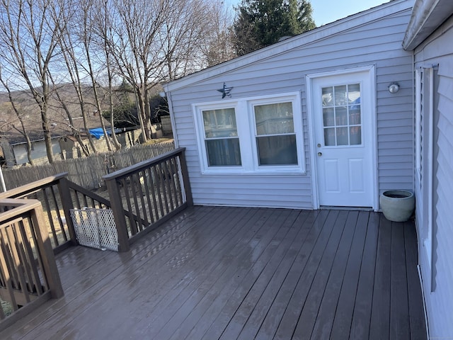 wooden terrace with fence