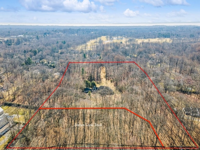 aerial view with a forest view