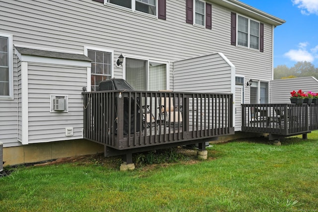 deck featuring a yard