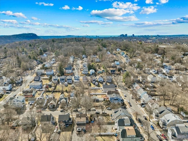 birds eye view of property with a residential view