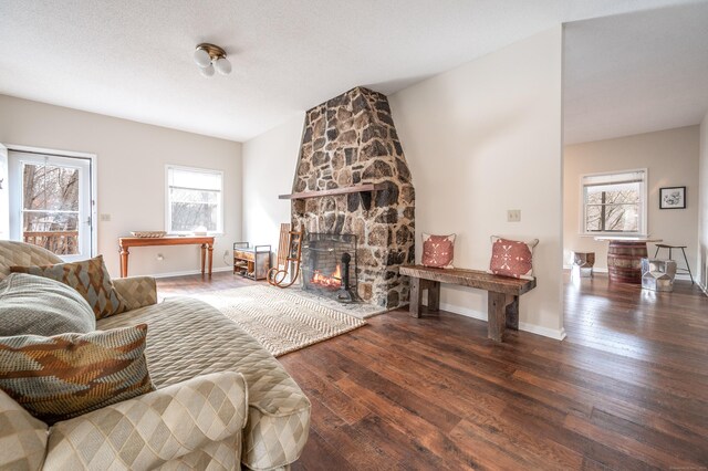 20 Musnug Rd, Danbury, CT 06811 - living room featuring baseboards, hardwood / wood-style floors, and a fireplace