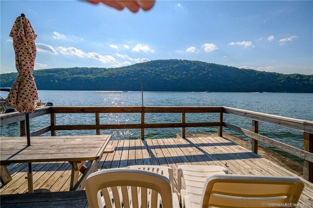 20 Musnug Rd, Danbury, CT 06811 - view of dock with a wooded view and a deck with water view