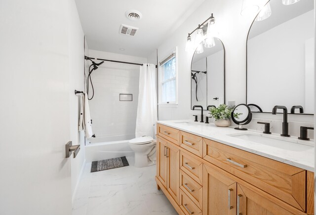 20 Musnug Rd, Danbury, CT 06811 - bathroom featuring toilet, visible vents, marble finish floor, and a sink