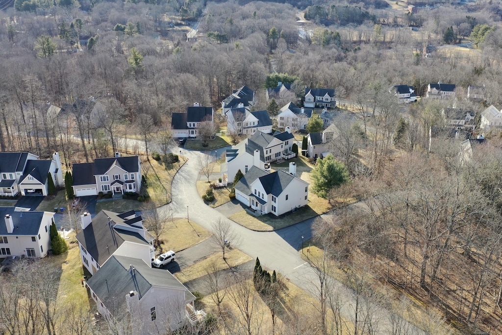 aerial view with a residential view