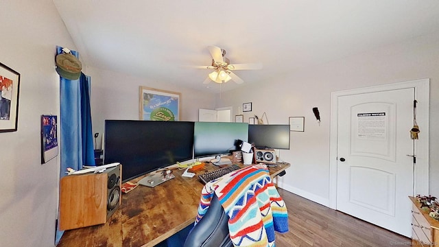 105 Mashentuck Rd, Killingly, CT 06239 - office space with wood finished floors, a ceiling fan, and baseboards