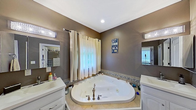 105 Mashentuck Rd, Killingly, CT 06239 - bathroom with a tub with jets and two vanities