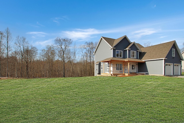 25 S Rd, Bozrah, CT 06334 - view of front of property with a front lawn, a shingled roof, and covered porch