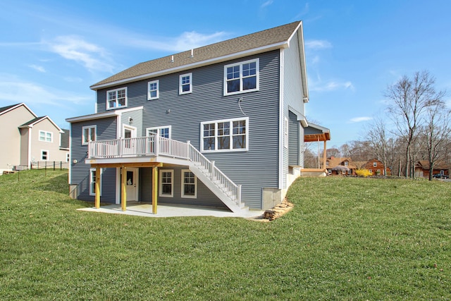 25 S Rd, Bozrah, CT 06334 - back of house featuring a yard, stairway, a deck, and a patio