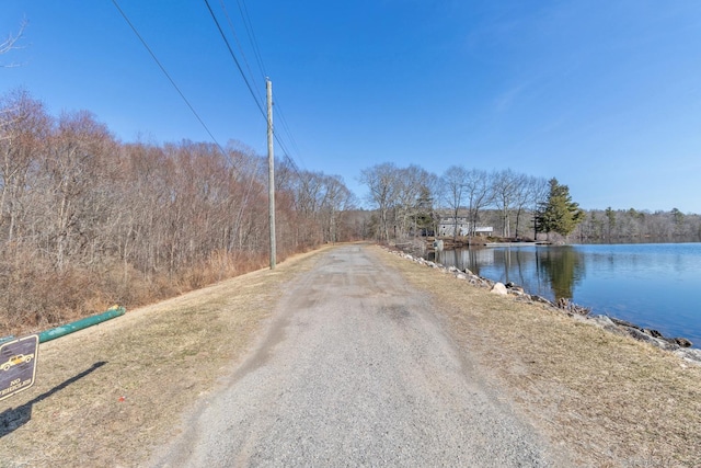 view of street featuring a water view