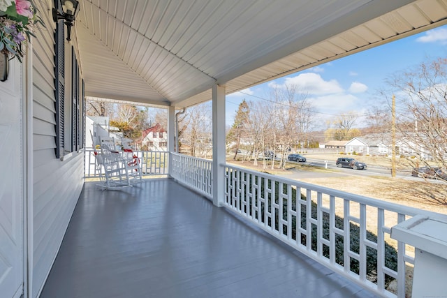 balcony with a porch and a residential view