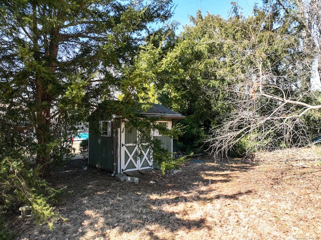 view of shed