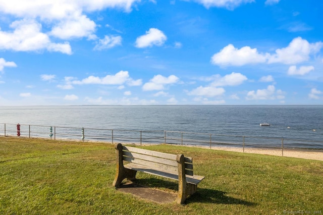 property view of water with fence