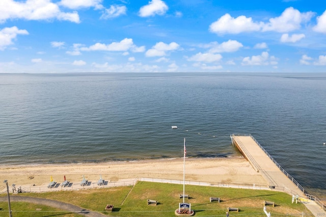 water view with a view of the beach