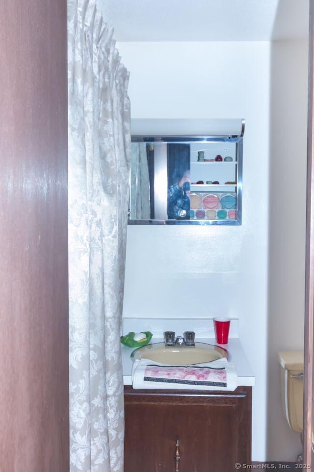 bathroom with vanity and toilet