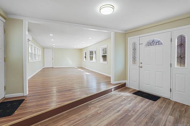 129 Smith Rd, East Haddam, CT 06423 - entryway with recessed lighting, wood finished floors, and baseboards