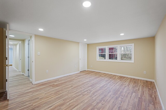 129 Smith Rd, East Haddam, CT 06423 - empty room with recessed lighting, light wood-style flooring, and baseboards