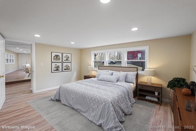 129 Smith Rd, East Haddam, CT 06423 - bedroom with recessed lighting, baseboards, and light wood-style flooring