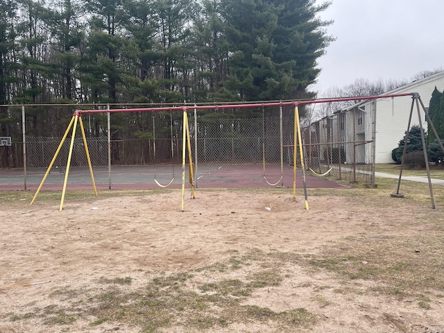 community play area featuring fence