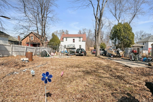 view of yard with fence