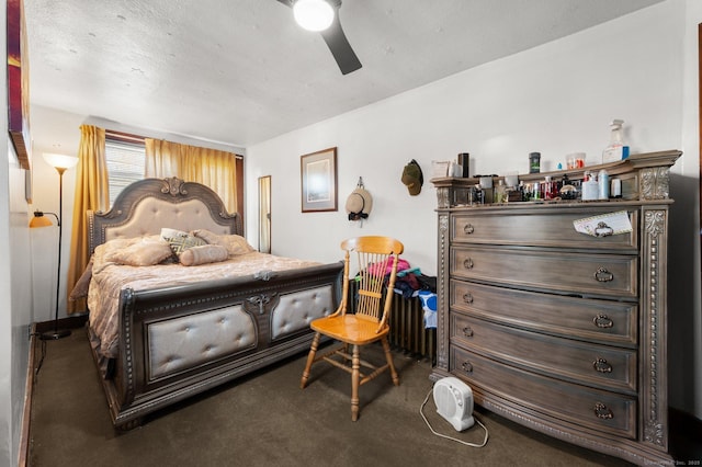 bedroom featuring a ceiling fan and carpet floors