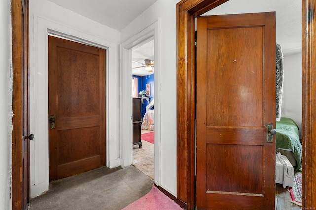 corridor featuring carpet floors