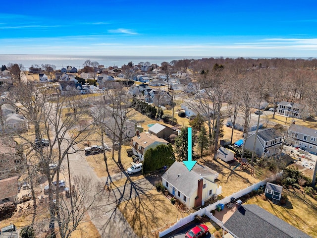 drone / aerial view with a residential view