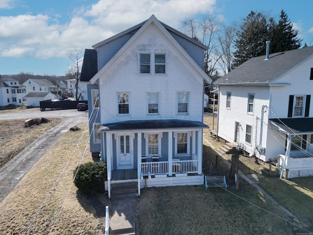 view of front of home featuring covered porch