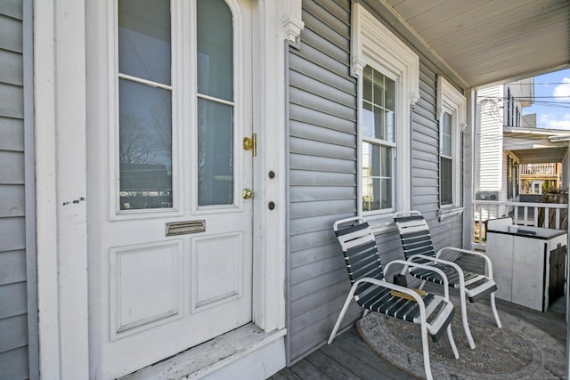 entrance to property with a porch