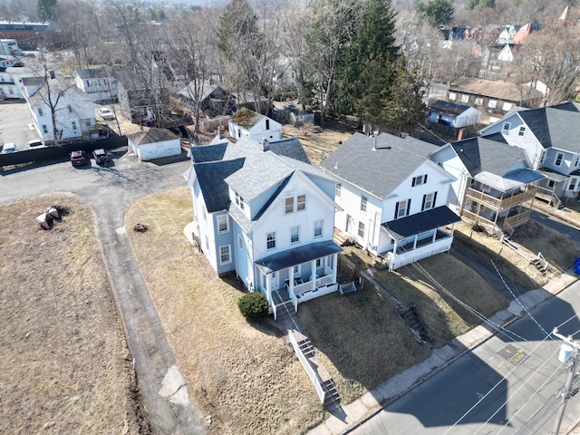 aerial view with a residential view