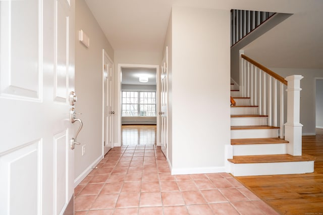 2 Old Middle Rd, Brookfield, CT 06804 - foyer with stairs, baseboards, and light tile patterned flooring
