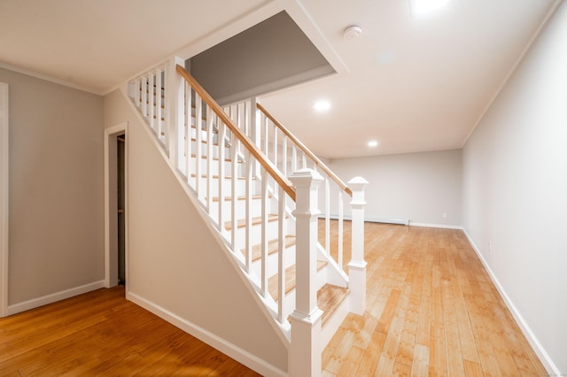 2 Old Middle Rd, Brookfield, CT 06804 - stairway featuring hardwood / wood-style flooring, baseboards, and recessed lighting