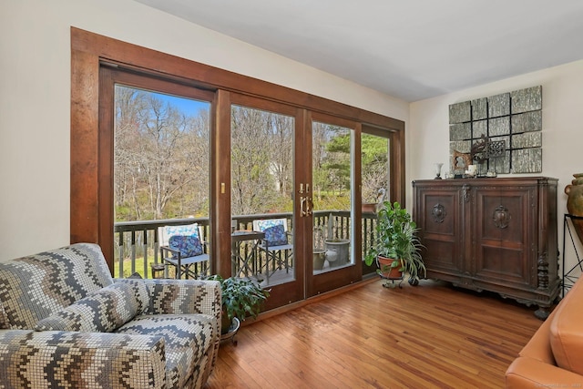 135 Wildwood Dr, Stratford, CT 06614 - doorway to outside with french doors and hardwood / wood-style flooring
