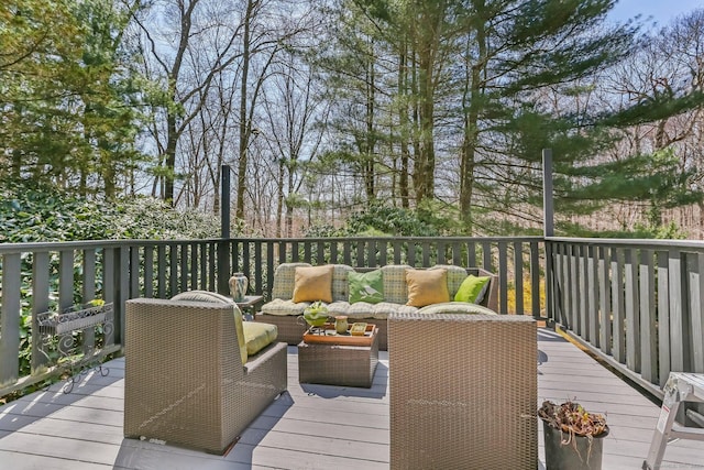 135 Wildwood Dr, Stratford, CT 06614 - wooden terrace with outdoor lounge area