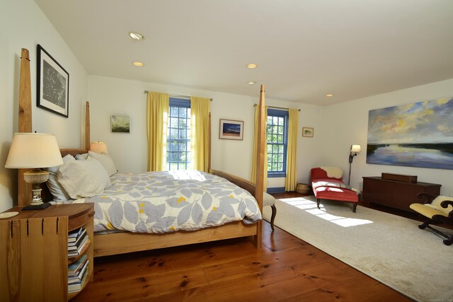 40 Shields Rd, Woodstock, CT 06281 - bedroom with hardwood / wood-style flooring and recessed lighting