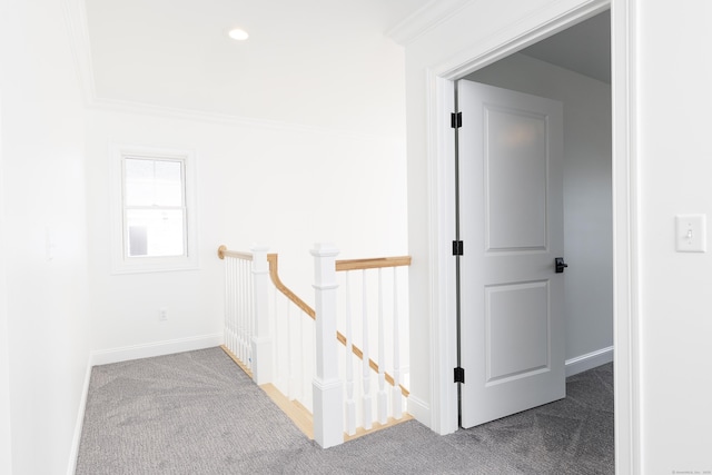 25 Oakwood Cir Unit 7, Plainville, CT 06062 - hall featuring baseboards, carpet, and an upstairs landing