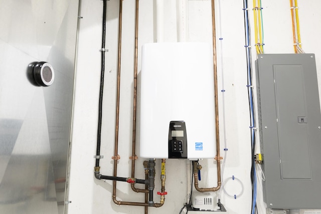 25 Oakwood Cir Unit 7, Plainville, CT 06062 - utilities with electric panel and tankless water heater