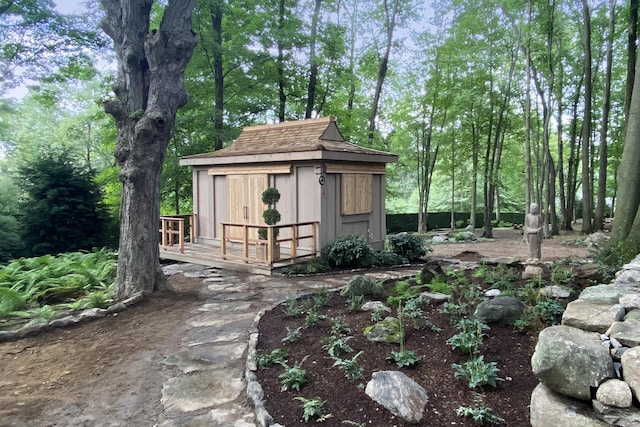 view of shed