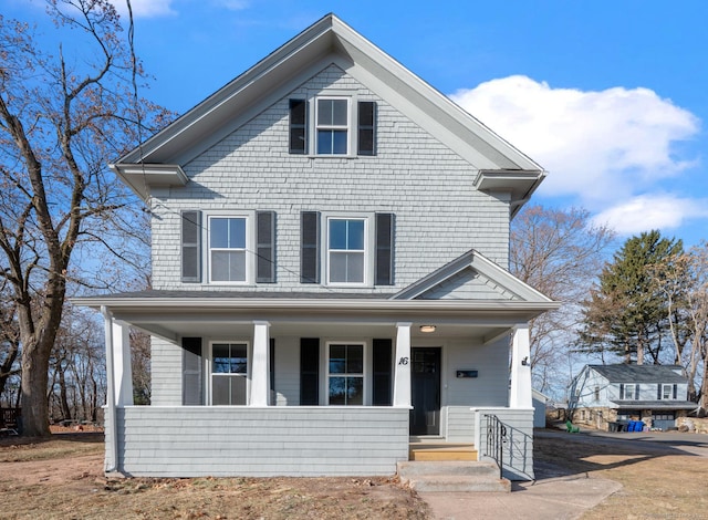 traditional style home with a porch