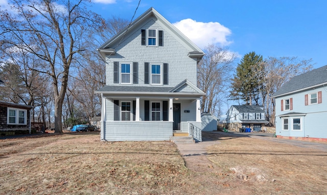 view of front of property with covered porch