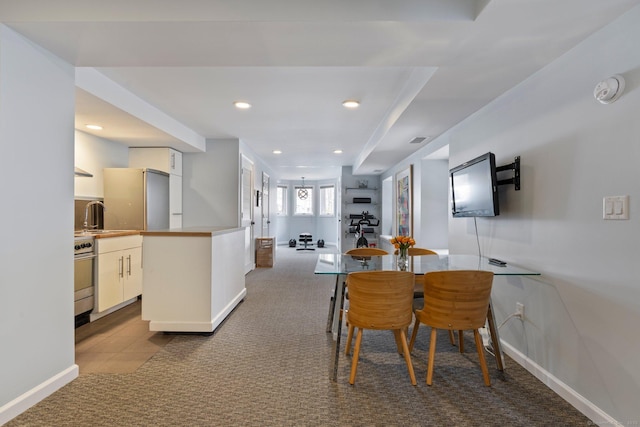 93 Elm St, Hartford, CT 06106 - carpeted dining room with recessed lighting and a sink