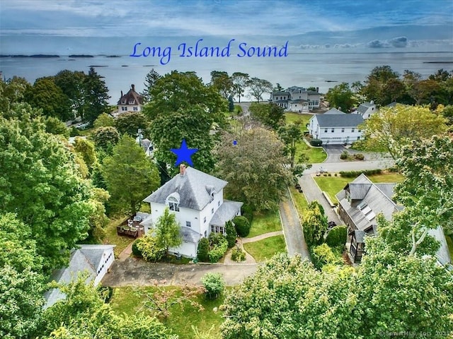 5 Old Pawson Rd, Branford, CT 06405 - birds eye view of property with a water view