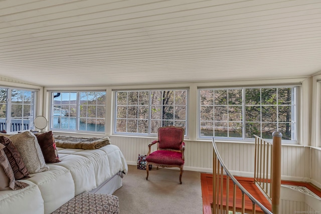 25 Brookbridge Dr, Newtown, CT 06482 - sunroom featuring carpet flooring and wooden ceiling