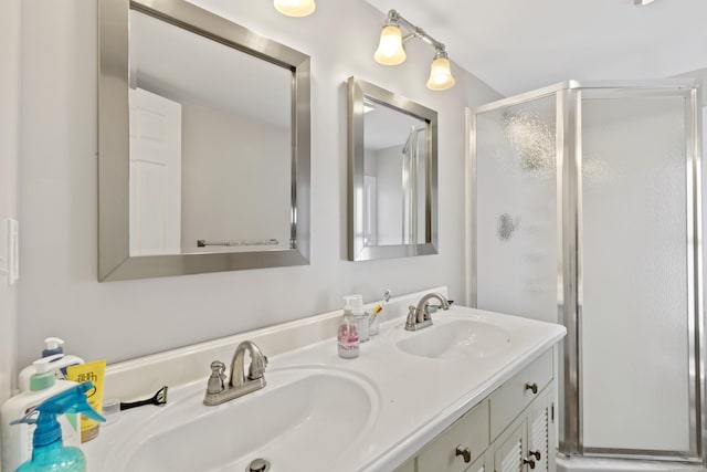 31 Old Colony Rd, Old Lyme, CT 06371 - bathroom with a shower stall, double vanity, and a sink
