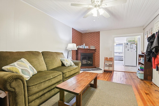 31 Old Colony Rd, Old Lyme, CT 06371 - living room featuring hardwood / wood-style floors and ceiling fan