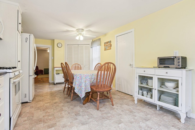31 Old Colony Rd, Old Lyme, CT 06371 - dining room with a toaster, ceiling fan, and stone finish floor