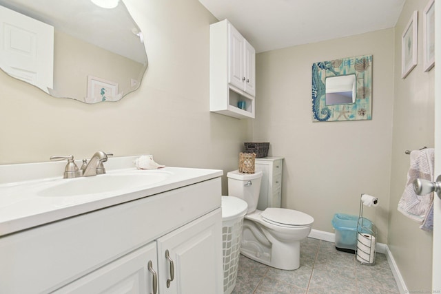 31 Old Colony Rd, Old Lyme, CT 06371 - half bath with toilet, tile patterned floors, vanity, and baseboards