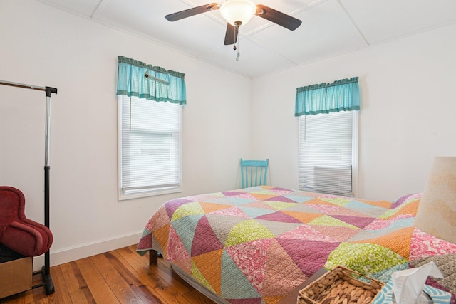31 Old Colony Rd, Old Lyme, CT 06371 - bedroom featuring hardwood / wood-style floors, baseboards, and a ceiling fan