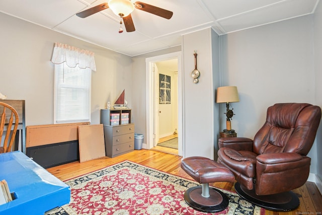 31 Old Colony Rd, Old Lyme, CT 06371 - sitting room featuring a ceiling fan and wood finished floors