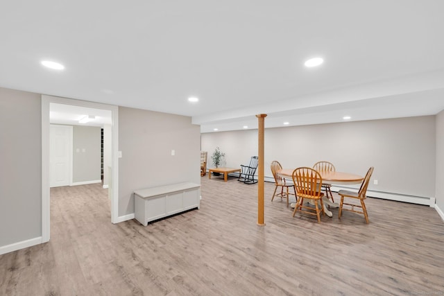 12 Nevins Ave, Enfield, CT 06082 - dining area with light wood finished floors and recessed lighting
