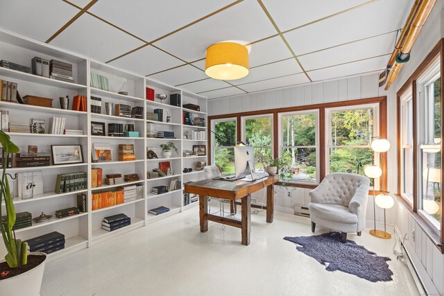 58 Middle Haddam Rd, East Hampton, CT 06456 - office area with a baseboard radiator and plenty of natural light